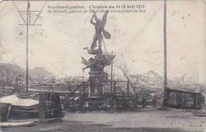 Belgium Brussels Expo 1910 St Michel patron de Bruxelles triomphant du feu L&...
