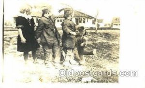 Children With Teddy Bear Unused light yellowing from age