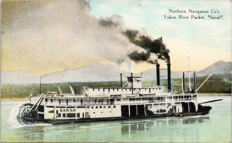 Steamer SS 'Sarah' Yukon River Northern Navigation Co Ship Unused Postcard H12 