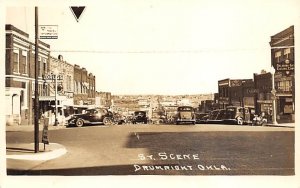 Street Scene Real Photo Drumright OK 