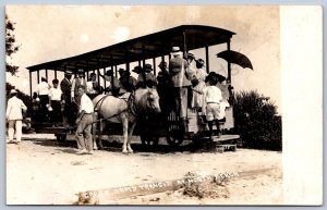 K46/ St. Augustine Florida RPPC Postcard c1920 Horse-Drawn Trolley Transit 162
