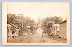 J87/ Harrietsville Ohio RPPC Postcard c1910 Noble Co Church Store Home 723