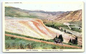 c1915 YELLOWSTONE NATIONAL PARK WY JUPITER TERRACE AUTOMOBILE POSTCARD P1868