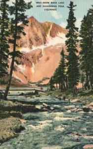 Vintage Postcard Snow Mass Lake and Haggerman Peak Colorado Denver News Pub.