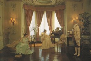 Warwick Castle The Boudoir Madame Tussauds Waxwork Postcard