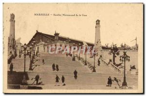 Old Postcard Marseille Staircase Monument De La Gare St Charles