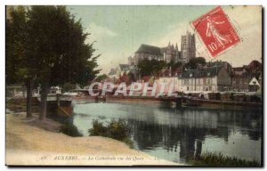 Auxerre - La Cathedrale view the Quays - Old Postcard