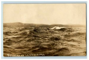 1910 RPPC Breakers On Lake Sunapee, NH Postcard P91 