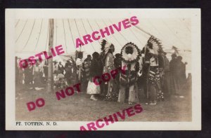 Ft. Totten NORTH DAKOTA RPPC c1920s SIOUX INDIANS Indian INSIDE TENT ND