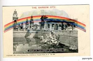 Pan-American Expo Rainbow City Fountains Postcard