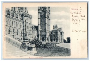 c1910 Parliament Building Ottawa Ontario Canada Posted Antique Postcard 