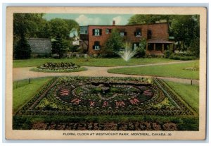 1935 Floral Clock at Westmount Park Montreal Quebec Canada Posted Postcard