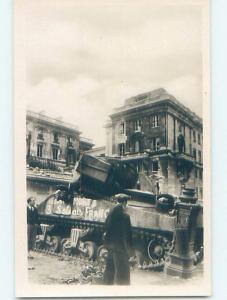 1944 rppc GRAFFITI ON WWII MILITARY TANK Liberation Of Paris France HM1533