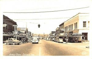 Chehalis WA Store Fronts Marr's Drug Store Ben Franklin Store Old Cars RPPC