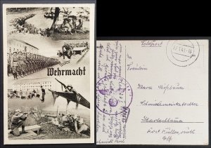 GERMANY THIRD 3rd REICH ORIGINAL POSTCARD UNSERE WEHRMACHT FELDPOST