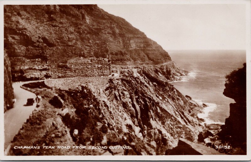 South Africa Chapman's Peak Road from Second Cutting RPPC Postcard E96