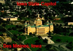 Iowa Des Moines Aerial View State Capitol Building