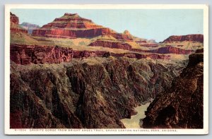 Detroit Pub Co~Grand Canyon Natl Pk AZ~Granite Gorge~Fred Harvey~1930 Postcard