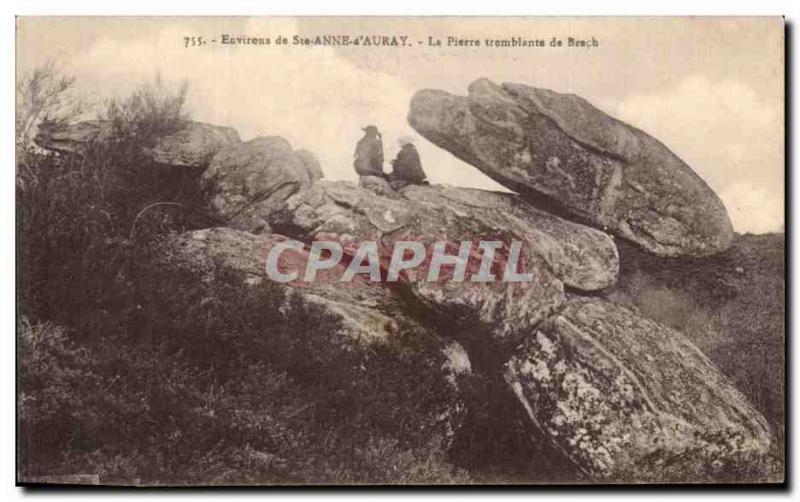 Old Postcard Envirens Ste Anne Auray Stone trembling Brech