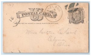 1882 Letter to Miss Neattie Cleveland Ohio OH Elyria Ohio OH Postal Card
