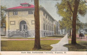 Music Hall Northwestern University Evanston, Illinois 1908 Rare Vintage Postcard