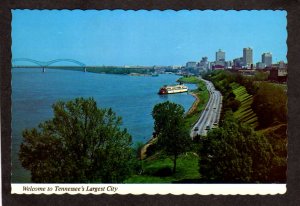 TN Riverside Drive Delta Queen Steamboat Steamer Memphis Tennessee Postcard