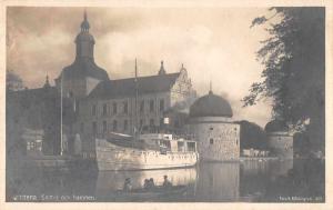 Vadstena Sweden Slottet och hamnen Castle Real Photo Antique Postcard J67896