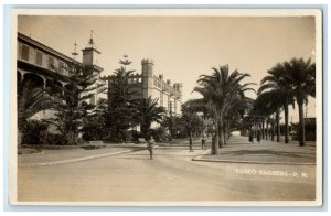 c1940's Paseo Sagrera P.M. Spain Unposted Vintage RPPC Photo Postcard