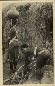 Africa Ethnoghraphy Semi Nude Zulu Women c1920 Postcard #10