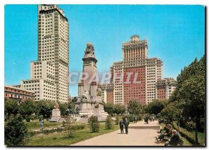 Postcard Modern Madrid Plaza de Espana Monumento a Cervantes