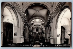 Monterrey Nuevo Leon Mexico Postcard Interior of Cathedral c1940's RPPC Photo