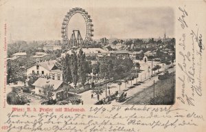 WIEN VIENNA AUSTRIA~K k Prater mit Riesenrad-FERRISWHEEL~1898 PHOTO POSTCARD