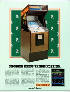 Frogger Video Arcade Game Promo Flyer Original 1981 Retro Artwork Gremlin