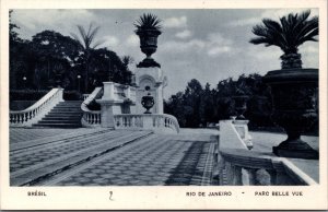 Brazil Rio de Janeiro Parc Belle Vue Vintage Postcard C151