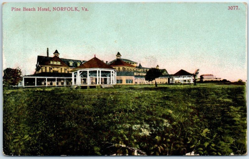 Postcard - Pine Beach Hotel - Norfolk, Virginia