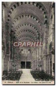 Old Postcard Vezelay Madeleine Church The Vaults View from the nave