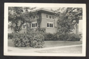 RPPC AURORA NEBRASKA LIBRARY BUILDING VINTAGE REAL PHOTO POSTCARD