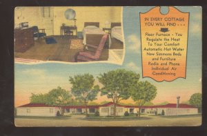 HUGO OKLAHOMA NEW PLAZA COURT MOTEL VINTAGE LINEN ADVERTISING POSTCARD