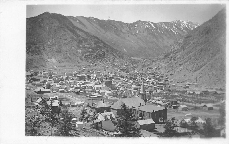 H12/ Georgetown Colorado RPPC Postcard c1910 Birdseye Church Home 2