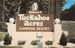 Dagsboro Delaware Tuckahoe Acres Camping Forest Welcome Sign Postcard AA56235