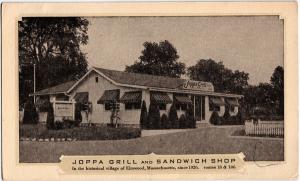 Massachusetts Ma Postcard Old ELMWOOD Joppa Grill Sanswich Shop Restaurant