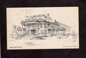 NC Hotel Queen Anne New Bern North Carolina Postcard Artist Sketch