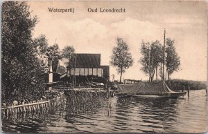 Netherlands Waterpartij Oud Loosdrecht Vintage Postcard 09.33