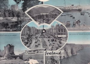 Greetings From Ireland Clock Mechanical Rare Postcard
