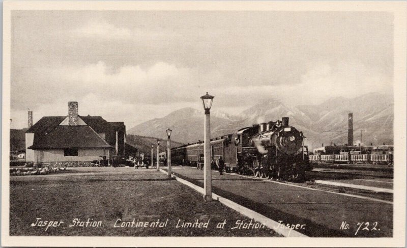 Jasper Station Continental Ltd Train Jasper Alberta AB Unused Postcard H49