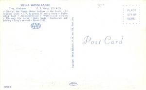 Troy Alabama~Viking Motor Lodge~Highway 231/29~Swimming Pool~50s Cars~Postcard