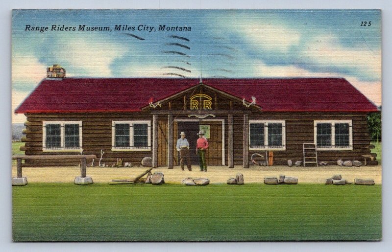 J92/ Miles City Montana Postcard Linen Range Riders Museum Cowboys 50