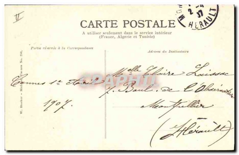 Postcard Old Lighthouse Cannes the jetty boat View