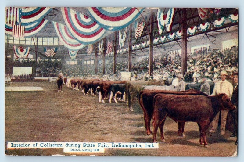 Indianapolis Indiana IN Postcard Interior Of Coliseum During State Fair 1909