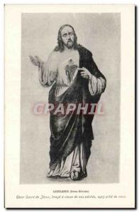 Postcard Old Lourlande Heart of Jesus crowned